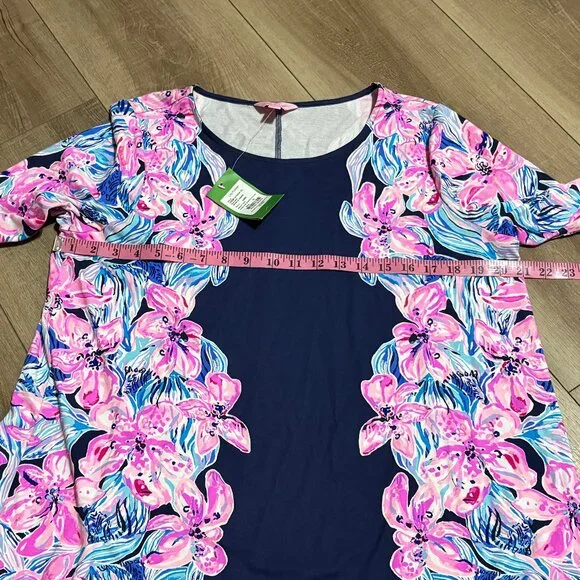 NWT Lilly Pulitzer Ophelia Swing Dress Size XL Hypes & Stripes Navy Pink - Picture 11 of 14